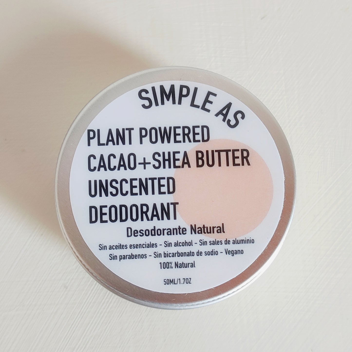 Desodorante Natural Cacao y Karité 50 ml. Simple AS.